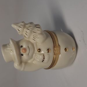 Vintage lenox 2000 millennium treasures the snowman' surprise box